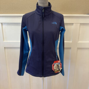 NWT The North Face Softshell Jacket Size:S Dual Blue Windstop Coat MSRP:$149